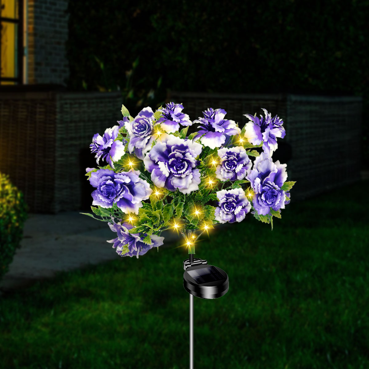 4-pack solar-powered carnations (Purple)