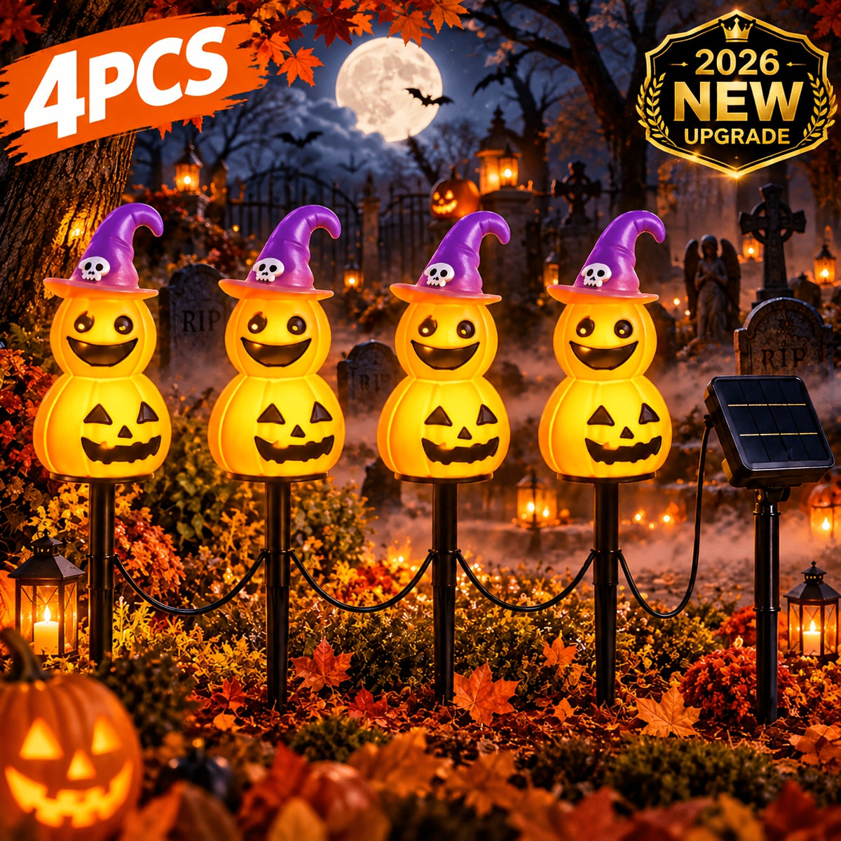 EVEDIOR Halloween Outdoor Solar Lights Collection – Garden Stake Lights & Yard Decorations