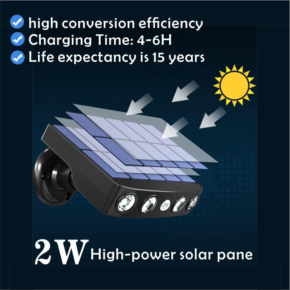 Evedio Solar Motion Sensor Outdoor Security Lights（Set of 4）