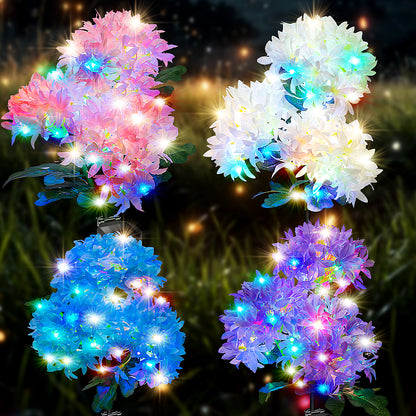 Evedior 4-pack solar-powered hydrangea lights [mixed colors]