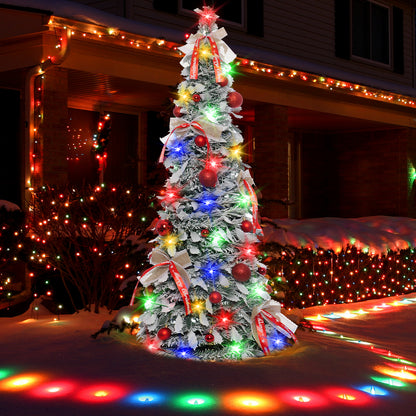 47-inch Folding Flocked Cedar Christmas Tree