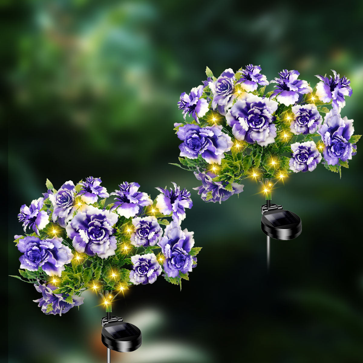 4-pack solar-powered carnations (Purple)