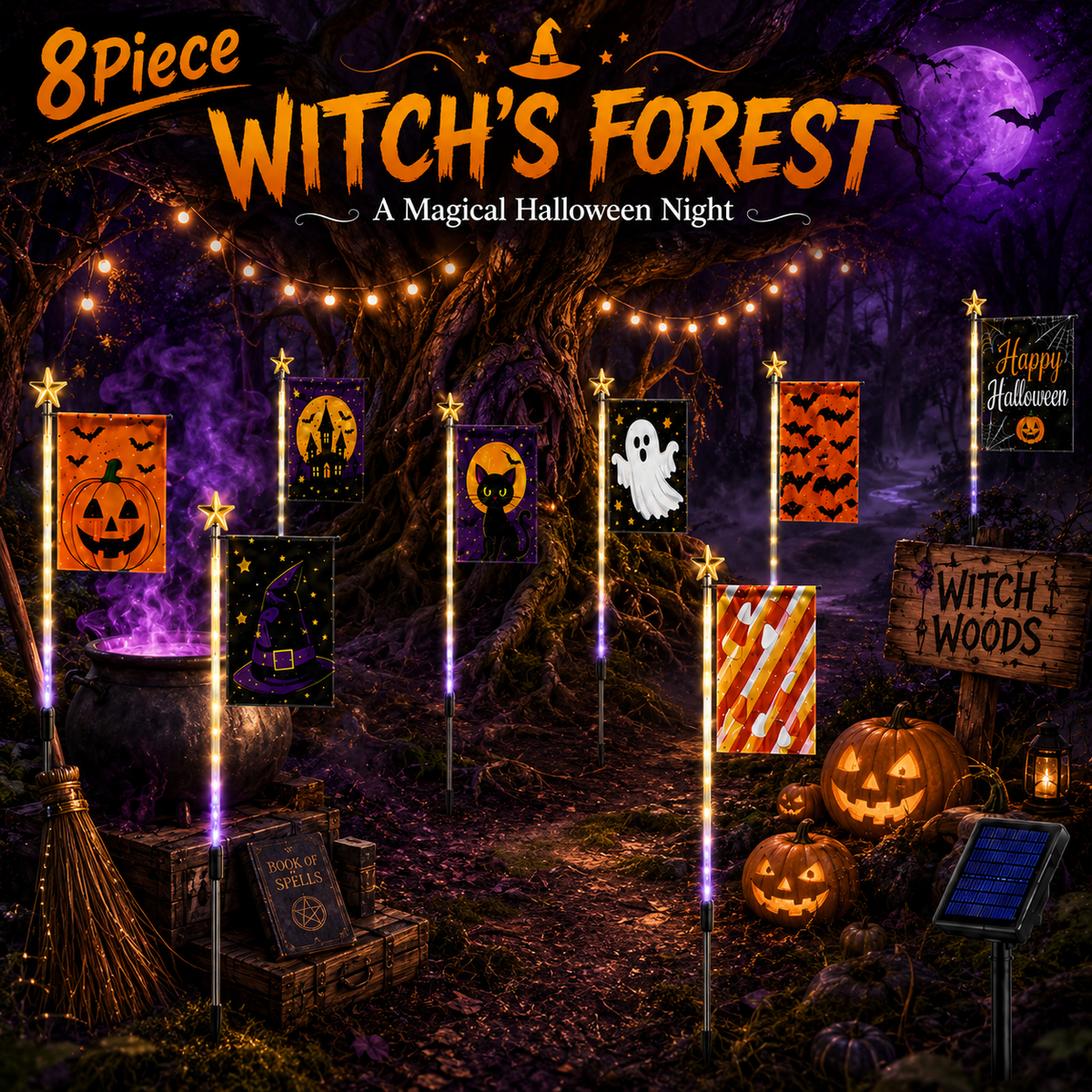 EVEDIOR Halloween Outdoor Solar Lights Collection – Garden Stake Lights & Yard Decorations