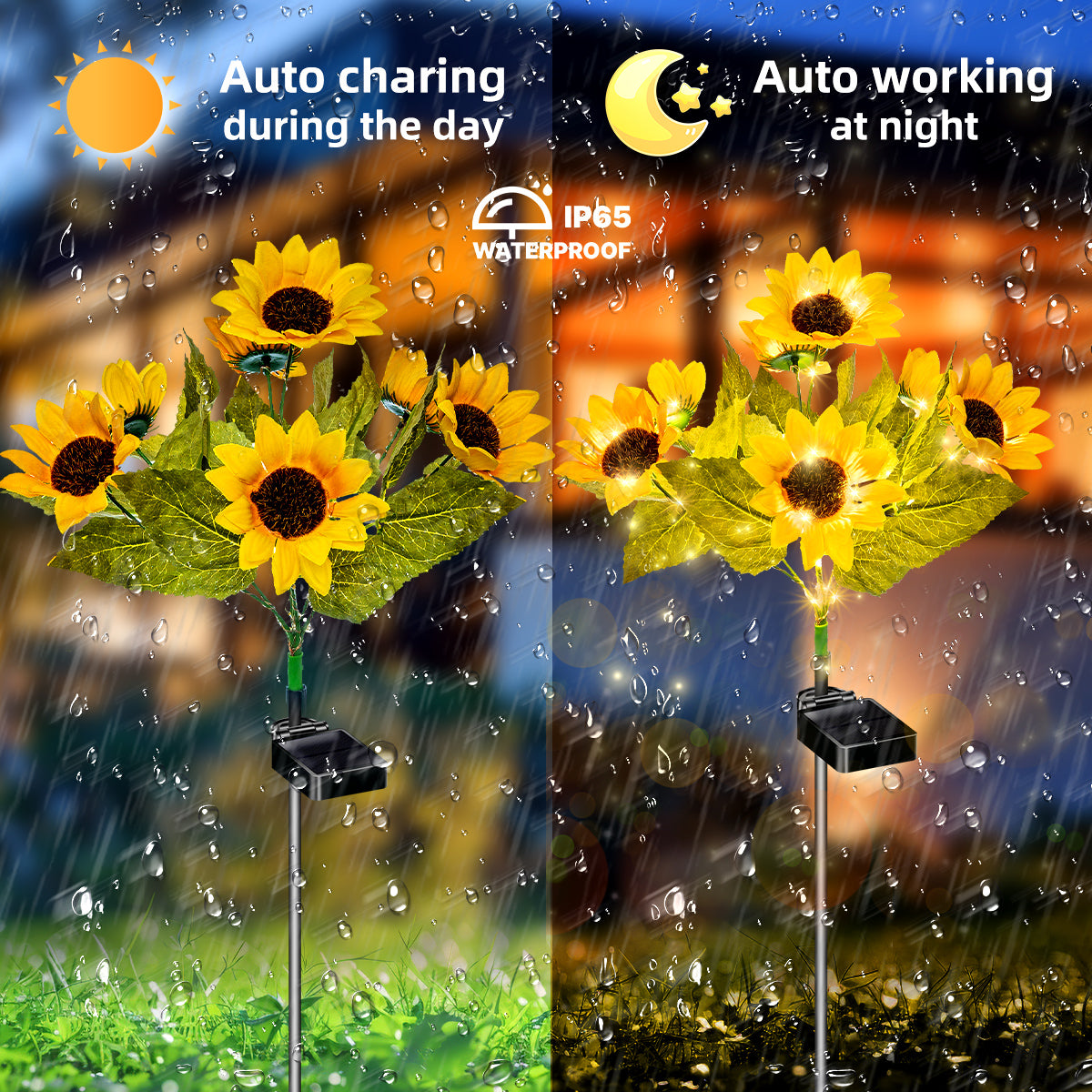 Evedior  Vibrant Solar Sunflower Lights | Summer Sunshine Collection (Set of 4)