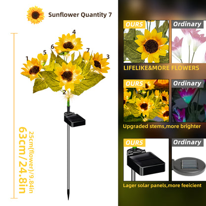 Evedior  Vibrant Solar Sunflower Lights | Summer Sunshine Collection (Set of 4)