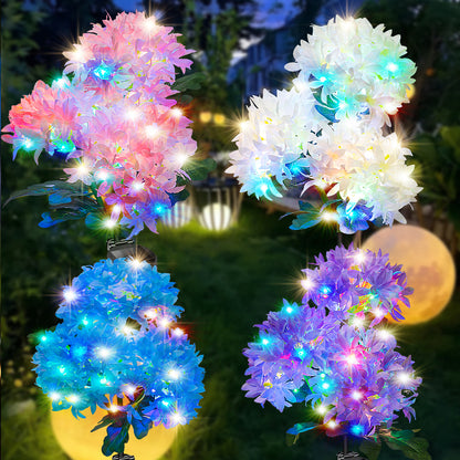 Evedior 4-pack solar-powered hydrangea lights [mixed colors]