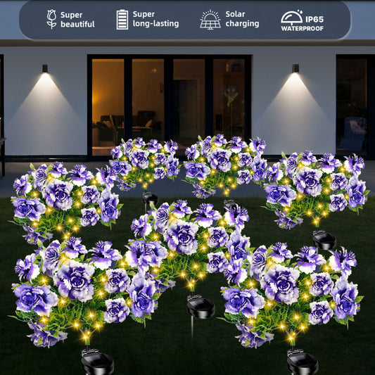 4-pack solar-powered carnations (Purple)