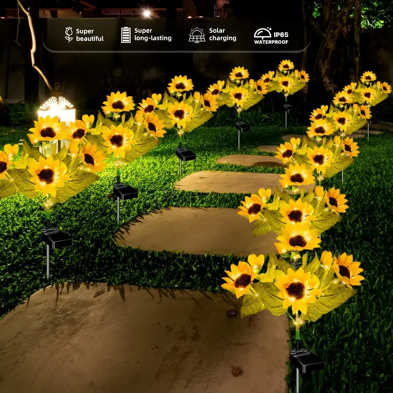 Evedior  Vibrant Solar Sunflower Lights | Summer Sunshine Collection (Set of 4)
