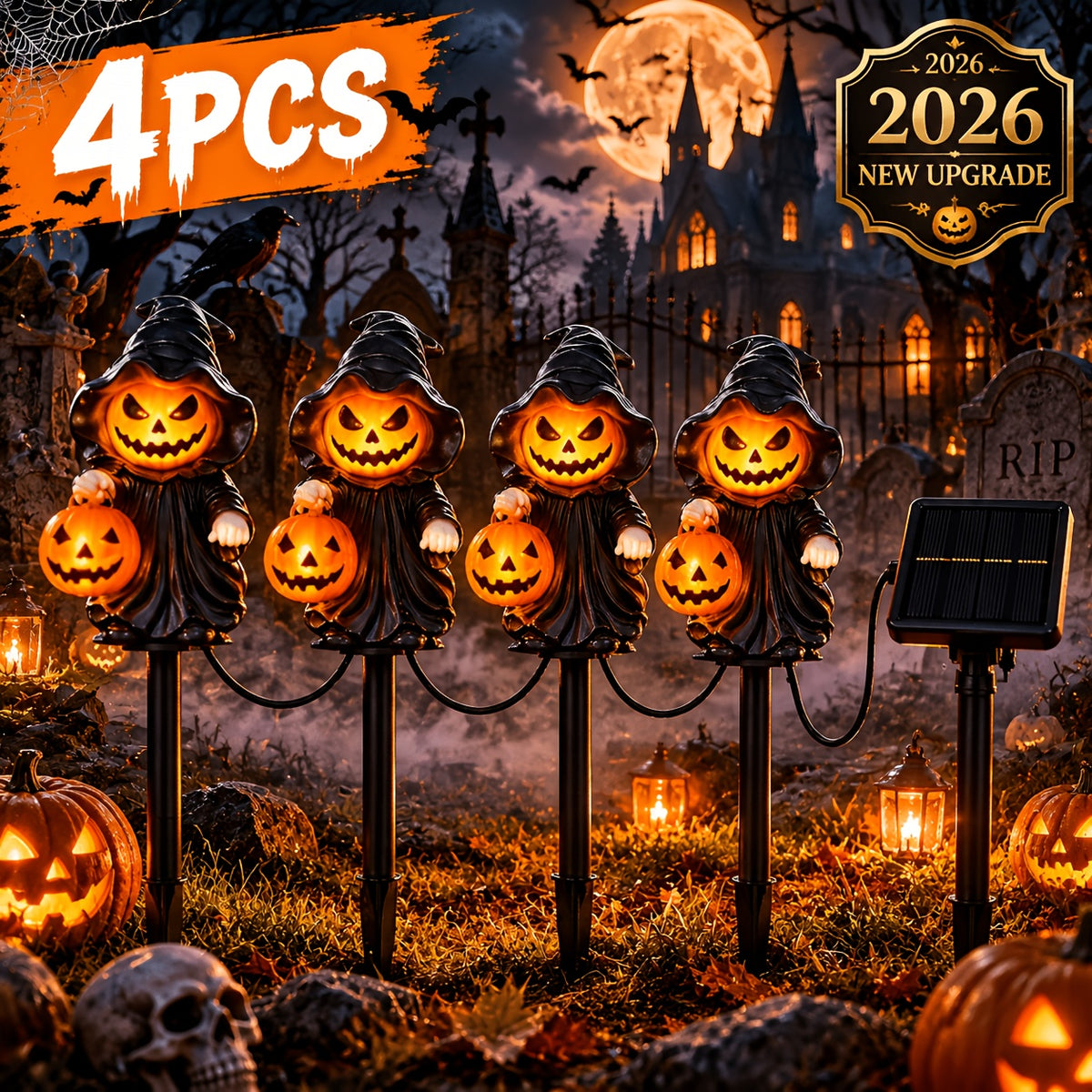 EVEDIOR Halloween Outdoor Solar Lights Collection – Garden Stake Lights & Yard Decorations