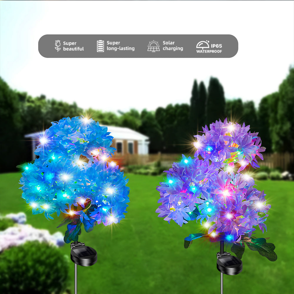 Evedior 4-pack solar-powered hydrangea lights [mixed colors]