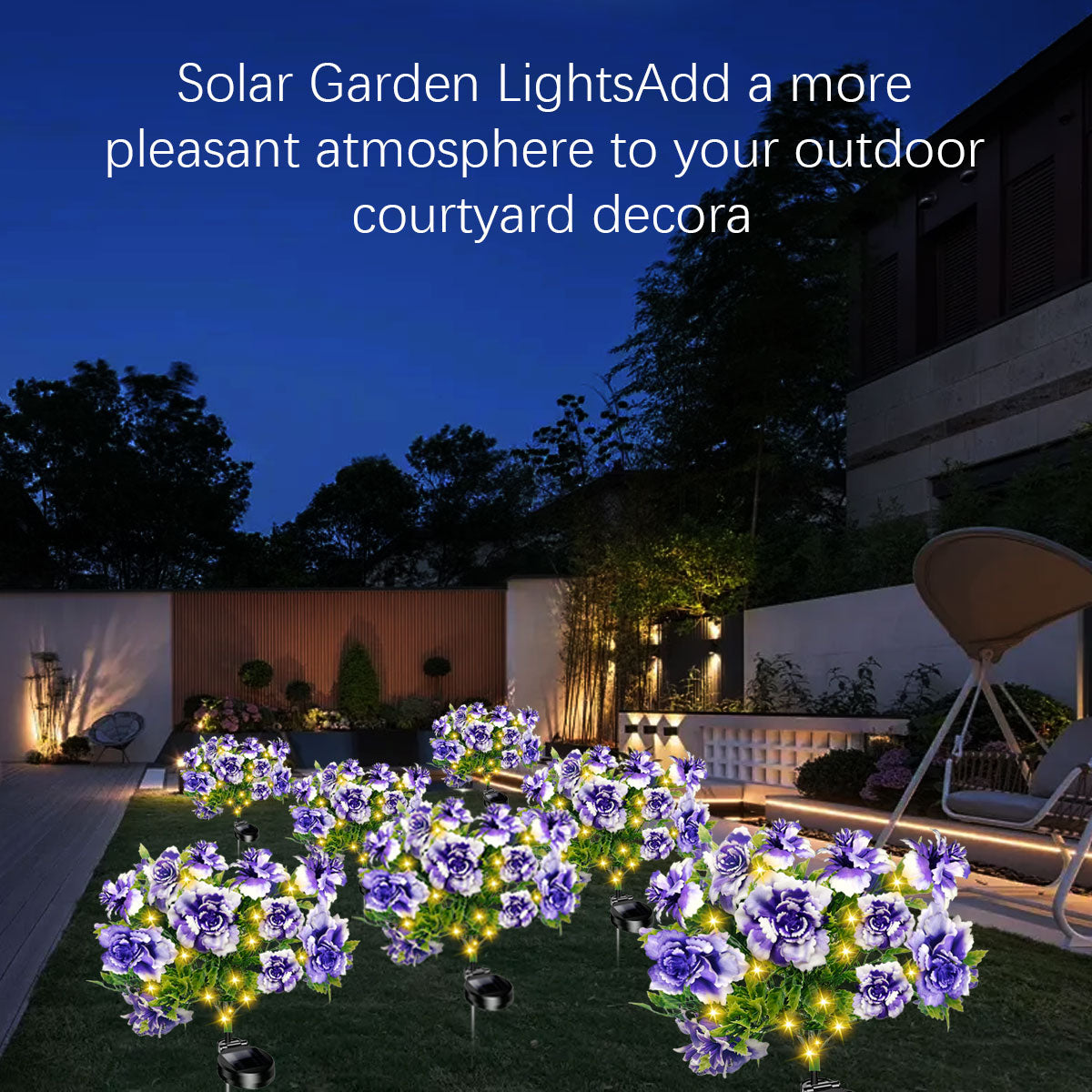 4-pack solar-powered carnations (Purple)