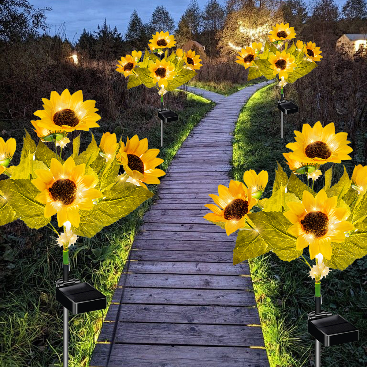 Evedior  Vibrant Solar Sunflower Lights | Summer Sunshine Collection (Set of 4)
