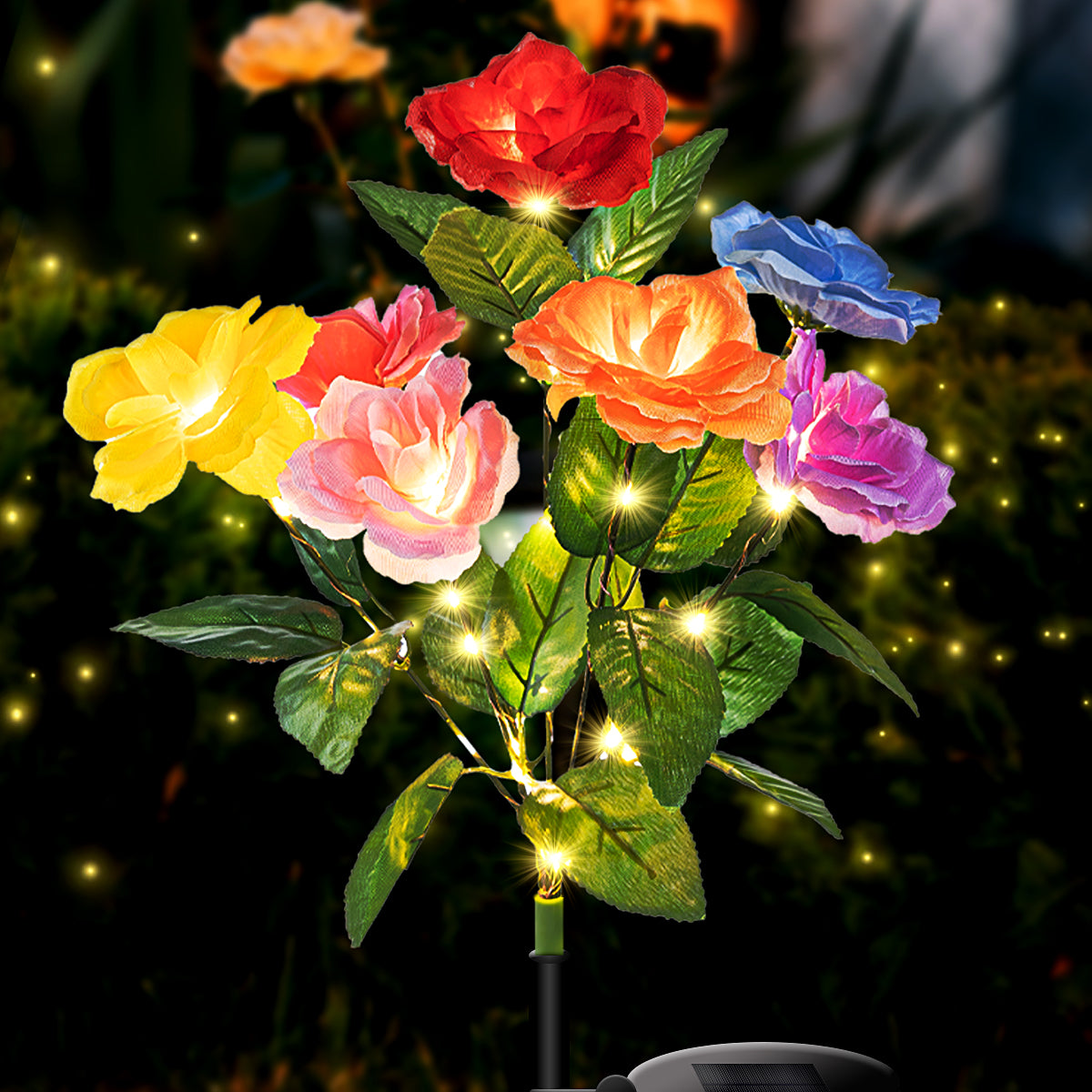 4-piece pack of 7-color roses