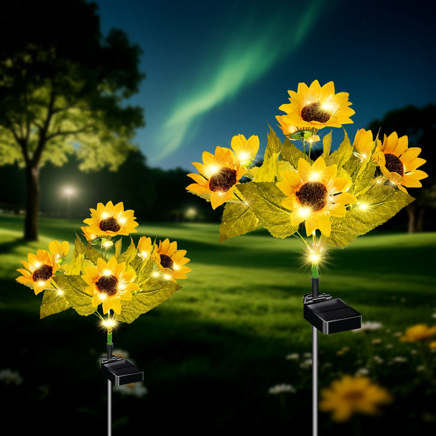 Evedior  Vibrant Solar Sunflower Lights | Summer Sunshine Collection (Set of 4)