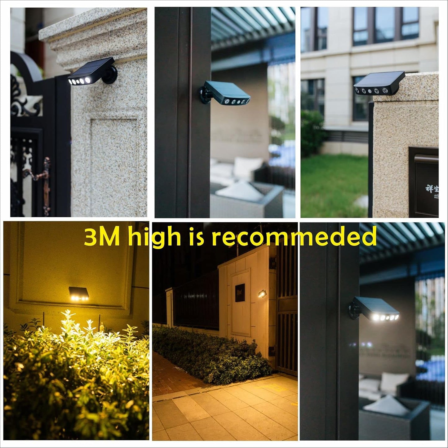 Evedio Solar Motion Sensor Outdoor Security Lights（Set of 4）