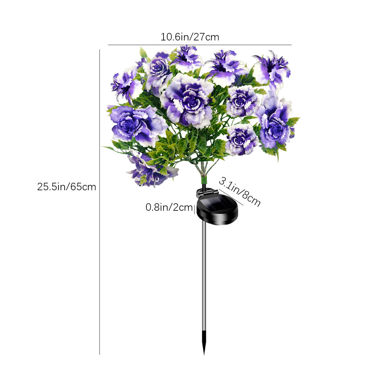 4-pack solar-powered carnations (Purple)