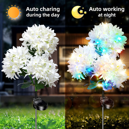 Evedior 4-pack solar-powered hydrangea lights [mixed colors]