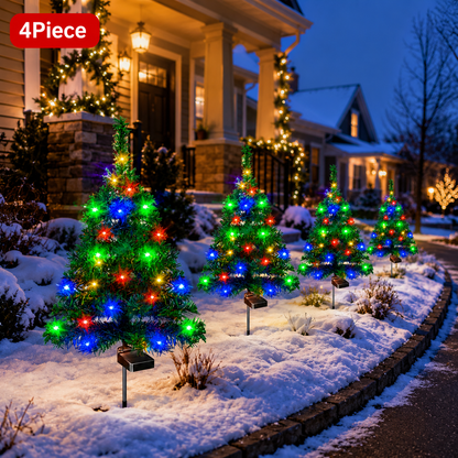 Evedio Solar Christmas Tree Lights | Festive Outdoor Holiday Collection (Set of 4)