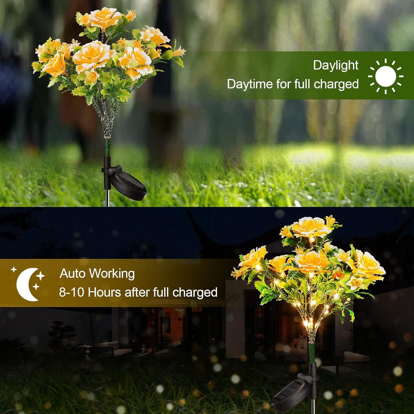 Evedior Realistic Solar Carnation Lights | Everlasting Gratitude Collection (Set of 4)