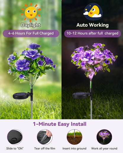Evedior Realistic Solar Carnation Lights | Everlasting Gratitude Collection (Set of 4)