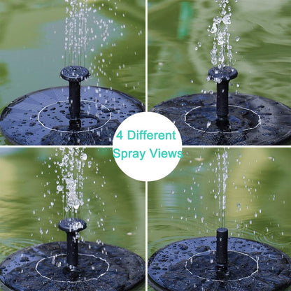 Evedior Solar Bird Bath Fountains, Upgrade 1.5W Solar Fountain Pump with 6 Nozzles, Free Standing Floating Solar Powered Water Fountain Pump for Bird Bath, Garden, Pond, Pool, Outdoor