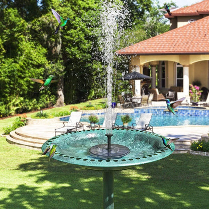 Evedior Solar Bird Bath Fountains, Upgrade 1.5W Solar Fountain Pump with 6 Nozzles, Free Standing Floating Solar Powered Water Fountain Pump for Bird Bath, Garden, Pond, Pool, Outdoor