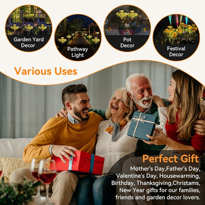 Evedior Realistic Solar Carnation Lights | Everlasting Gratitude Collection (Set of 4)