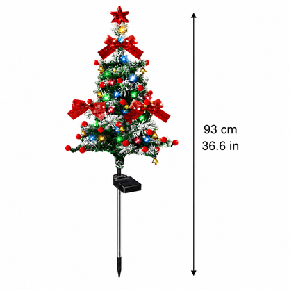 Evedio Solar Cedar Christmas Tree Lights | Festive Outdoor Holiday Collection (Set of 4)