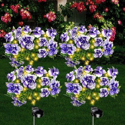 4-pack solar-powered carnations (Purple)