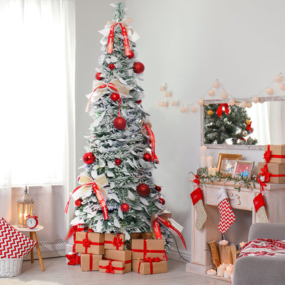 47-inch Folding Flocked Cedar Christmas Tree