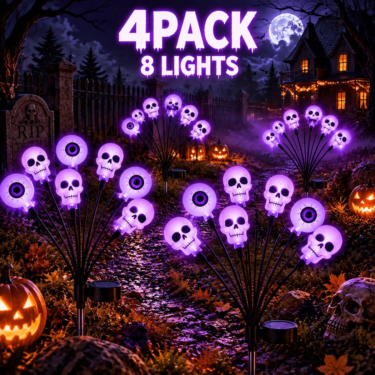 EVEDIOR Halloween Outdoor Solar Lights Collection – Garden Stake Lights & Yard Decorations