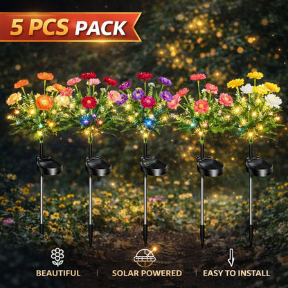 Evedior Ethereal Solar Snow Lotus Lights | Pure Elegance Collection (Set of 5)
