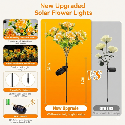 Evedior Realistic Solar Carnation Lights | Everlasting Gratitude Collection (Set of 4)