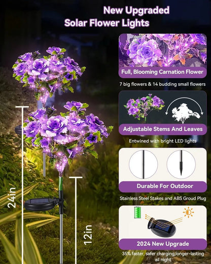 Evedior Realistic Solar Carnation Lights | Everlasting Gratitude Collection (Set of 4)